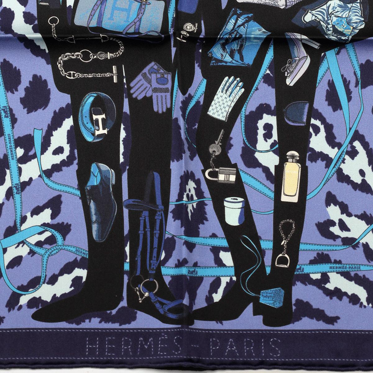 Hermes Scarf 45cm "Monsieur et Madame" by Bali Barret Silk Gavroche
