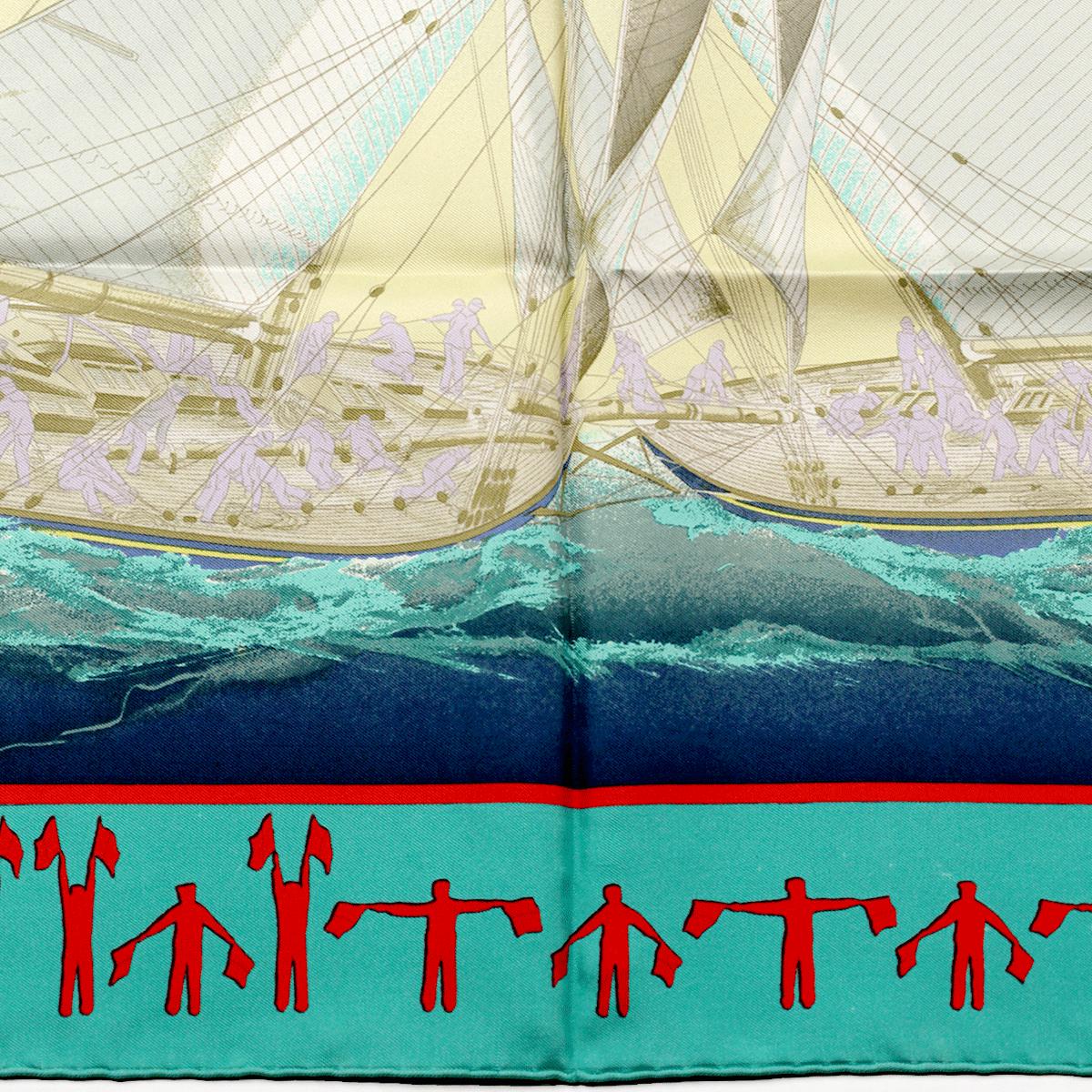 Hermes Scarf "En Course" by Yannick Manier 90cm Silk | Carre Foulard