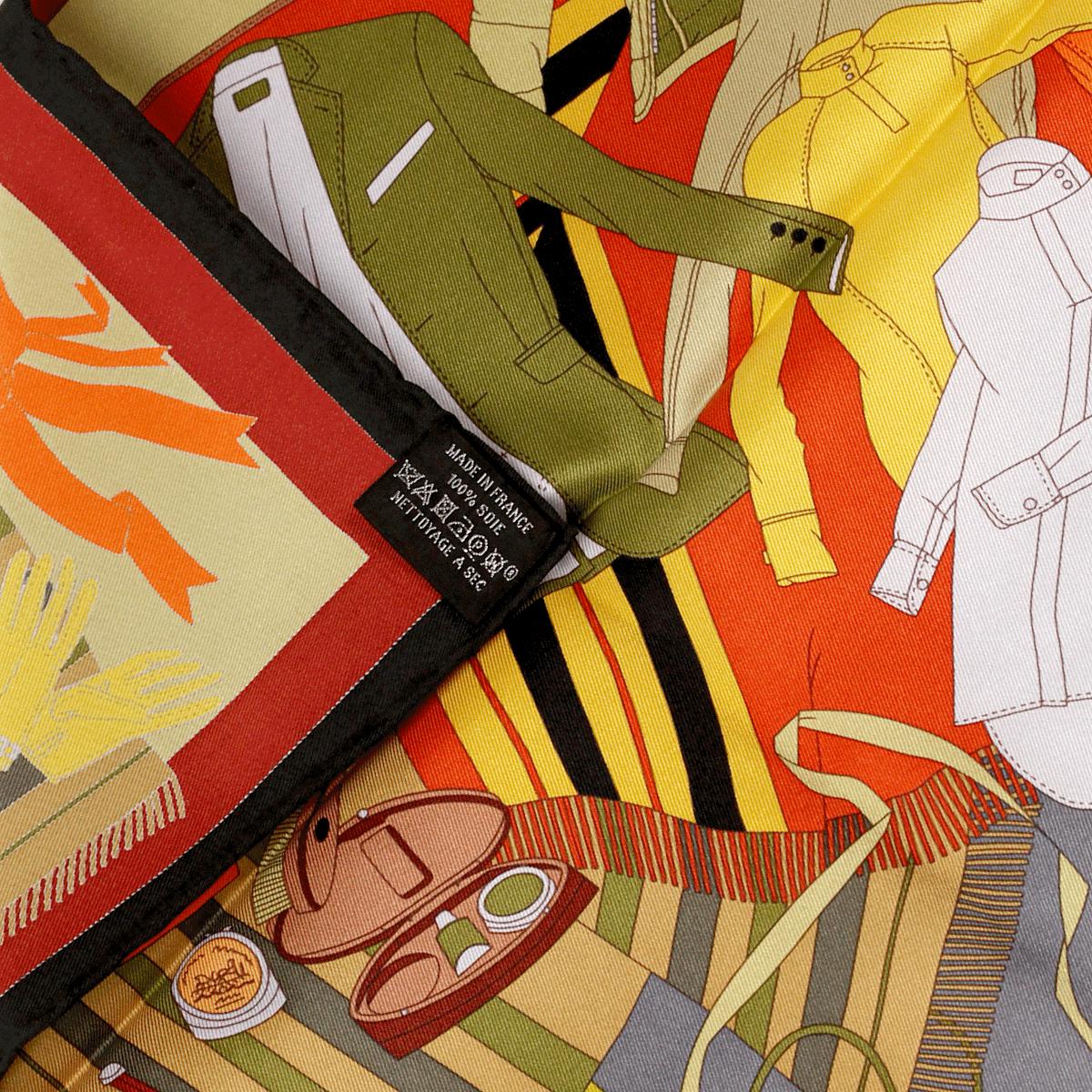 Hermes Scarf "Pele-Mele Sellier" by Thibaut Huchard 70cm Silk | Carre Foulard