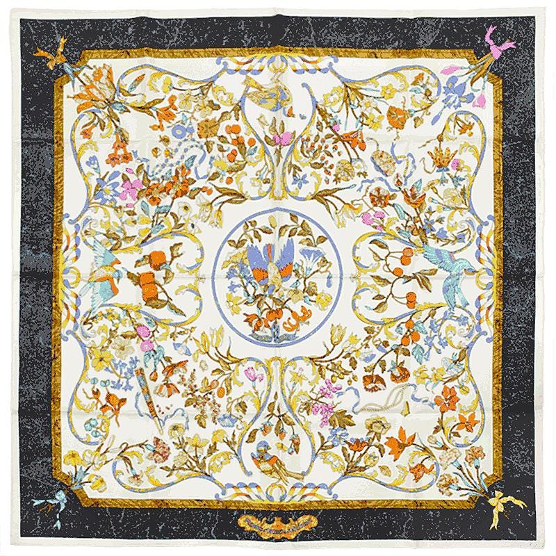Hermes Scarf "Pierres d'Orient et d'Occident" by Zoe Pauwels 90cm Silk | Carre Foulard