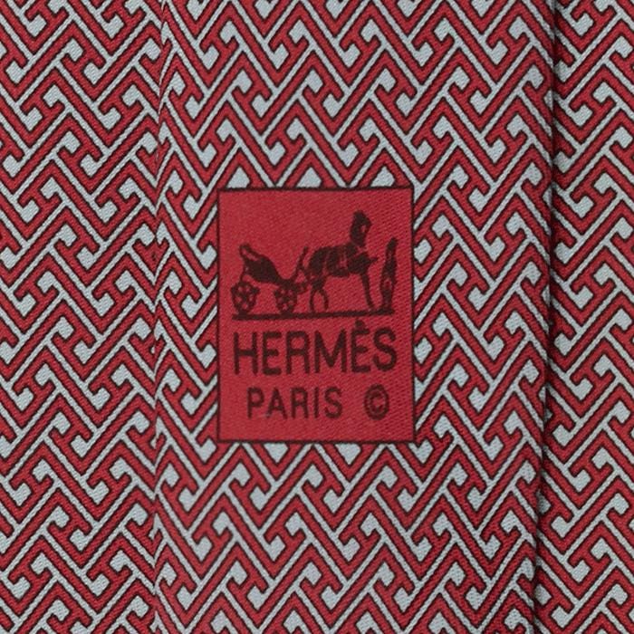 Hermes Men's Silk Tie Geometric Pattern 605735 | Necktie Cravate