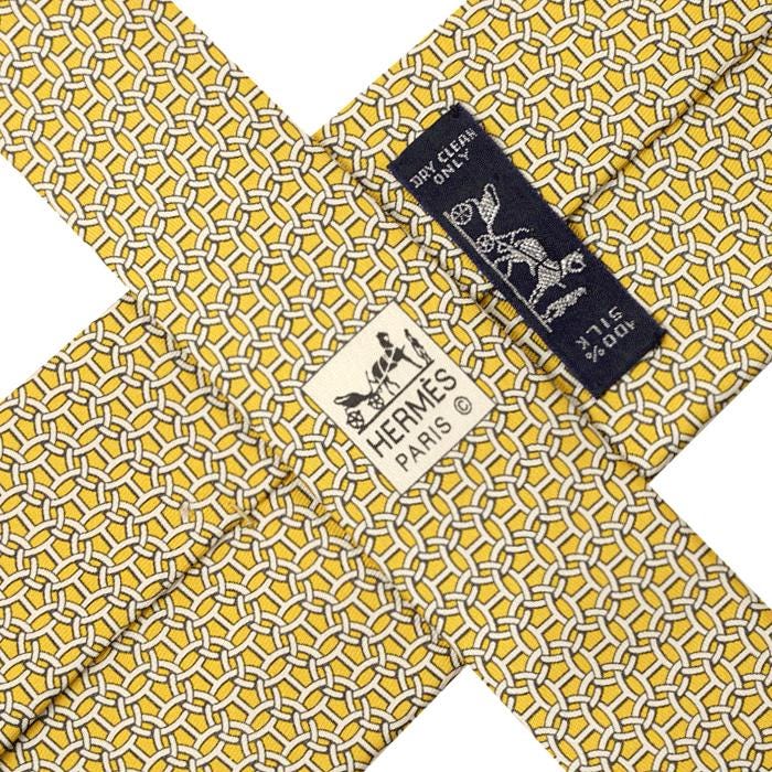 Hermes Men's Silk Tie H Geometric Pattern 5400 | Necktie Cravate