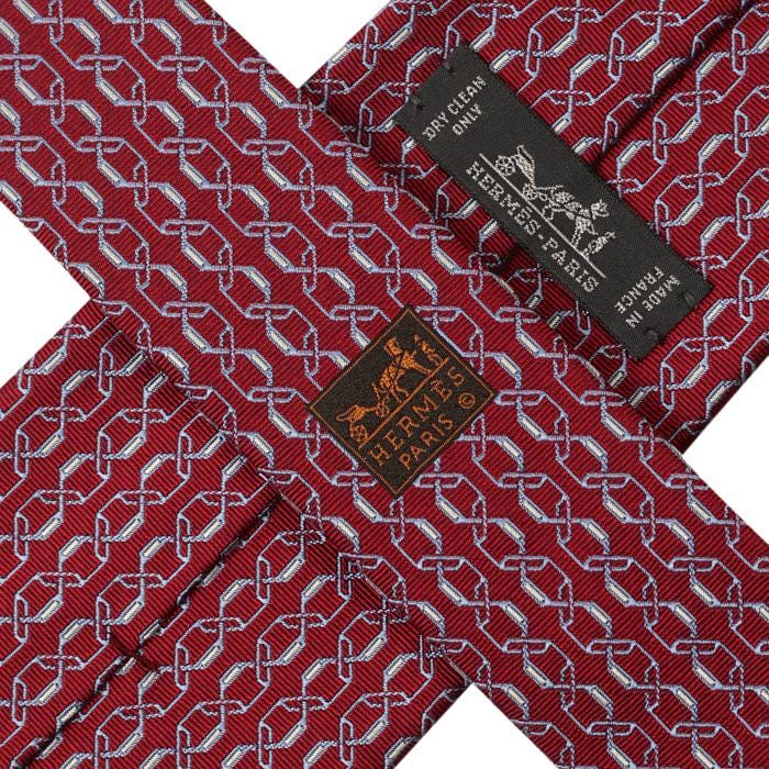 Hermes Men's Silk Tie Heavy Twill Geometric Pattern 655835T | Necktie Cravate