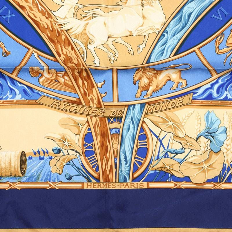 Hermes Scarf "Rythmes du Monde" by Laurence Bourthoumieux 90cm Silk | Carre Foulard