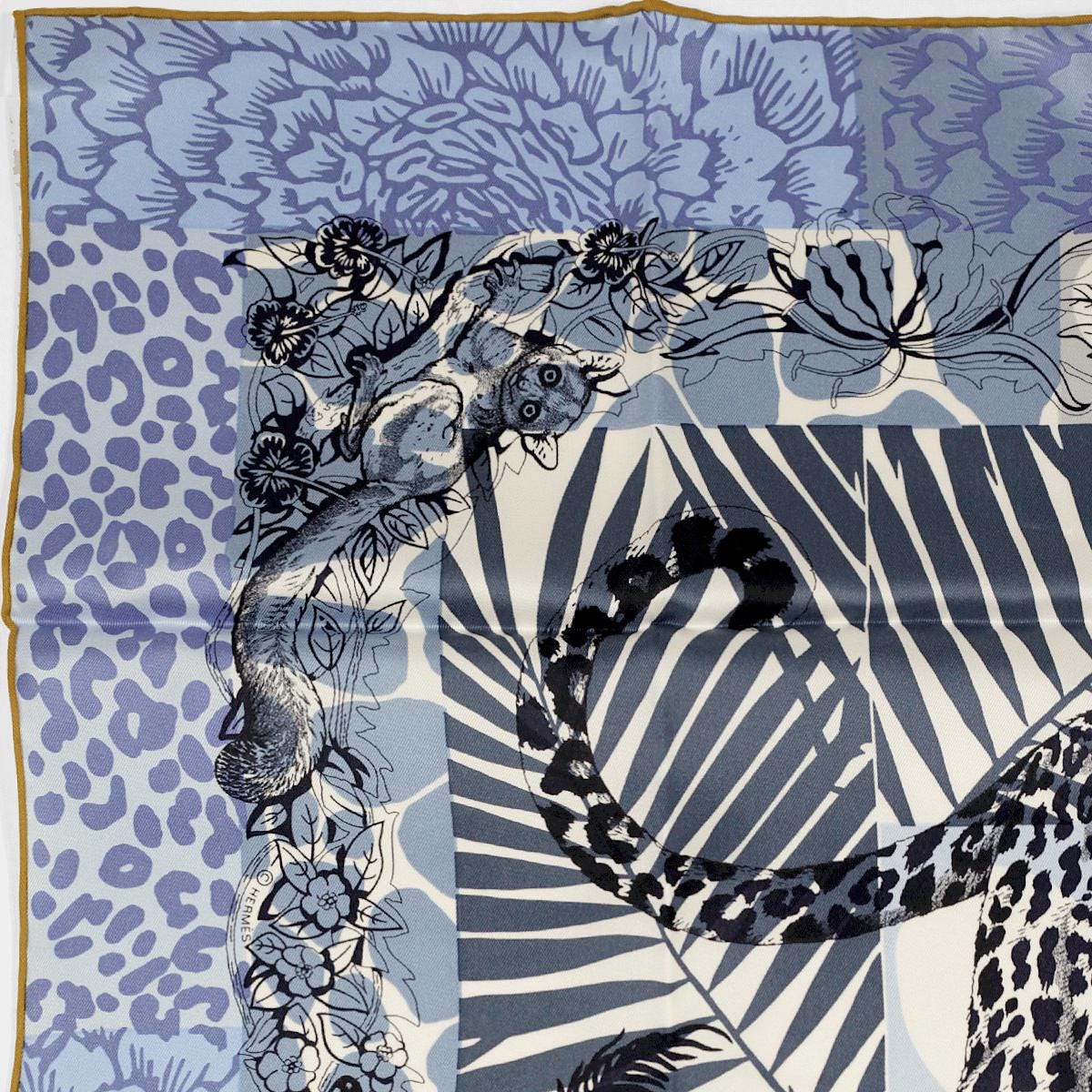 Hermes Scarf "Jungle Love au Tampon" by Robert Dallet and Giancarlo Pagni 70cm Silk | Foulard Carre