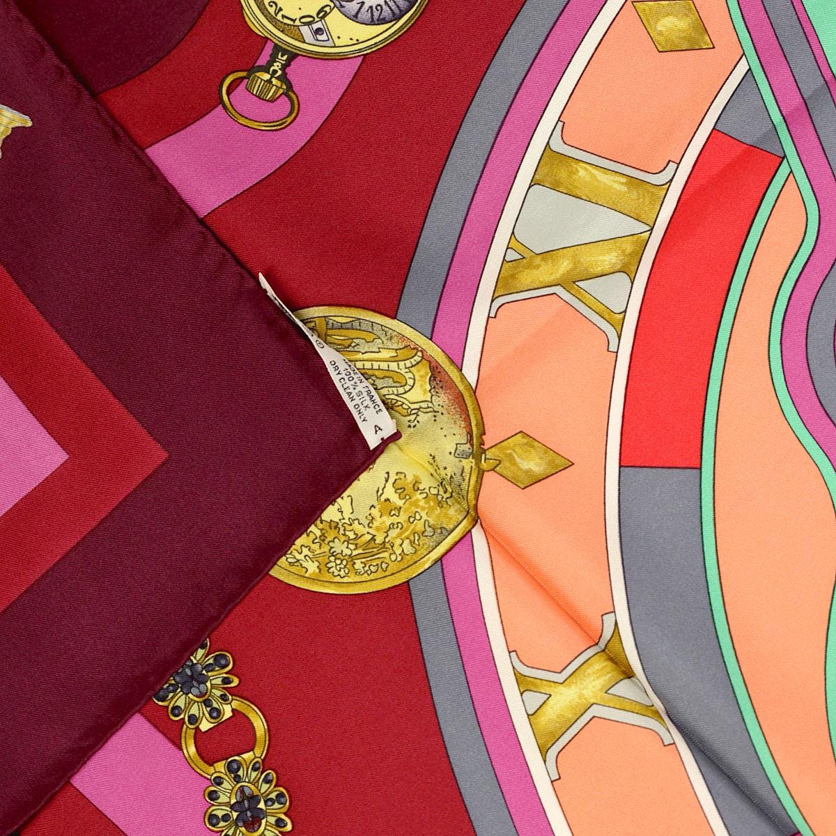 Hermes Scarf "La Ronde des Heures" by Loic Dubigeon 90cm Silk | Foulard Carre