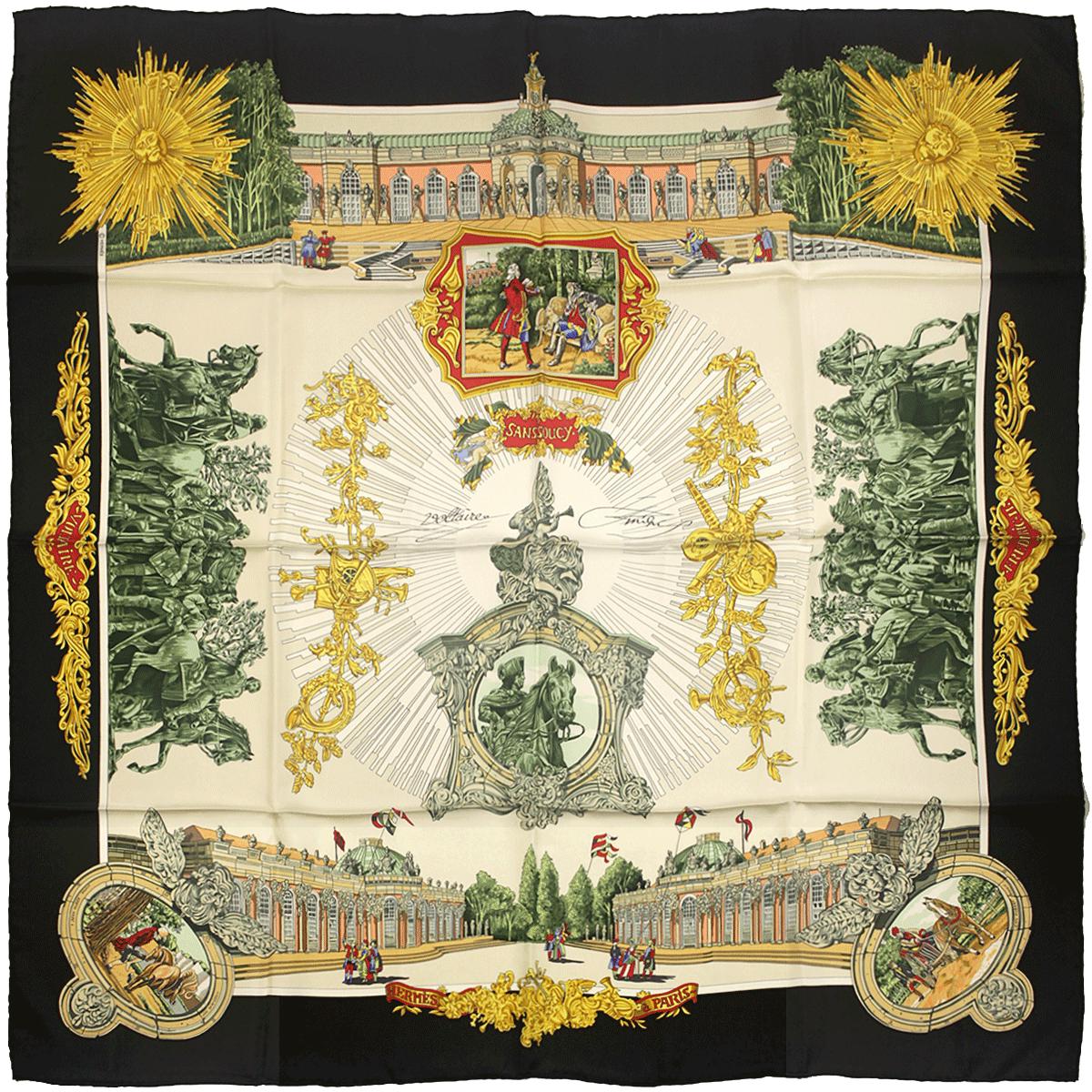 【未使用】HERMES シルクタイ シュヴォー・アン・シンメトリー Hermes Scarf 