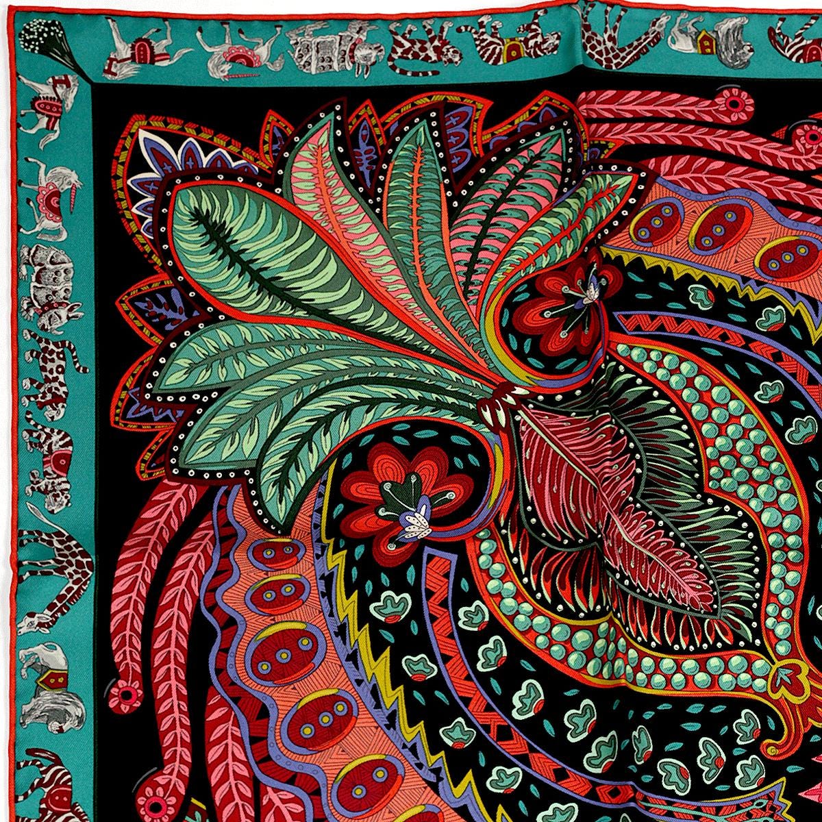 Hermes Scarf "Le Jardin de la Maharani" by Annie Faivre 90cm Silk | Carre Foulard