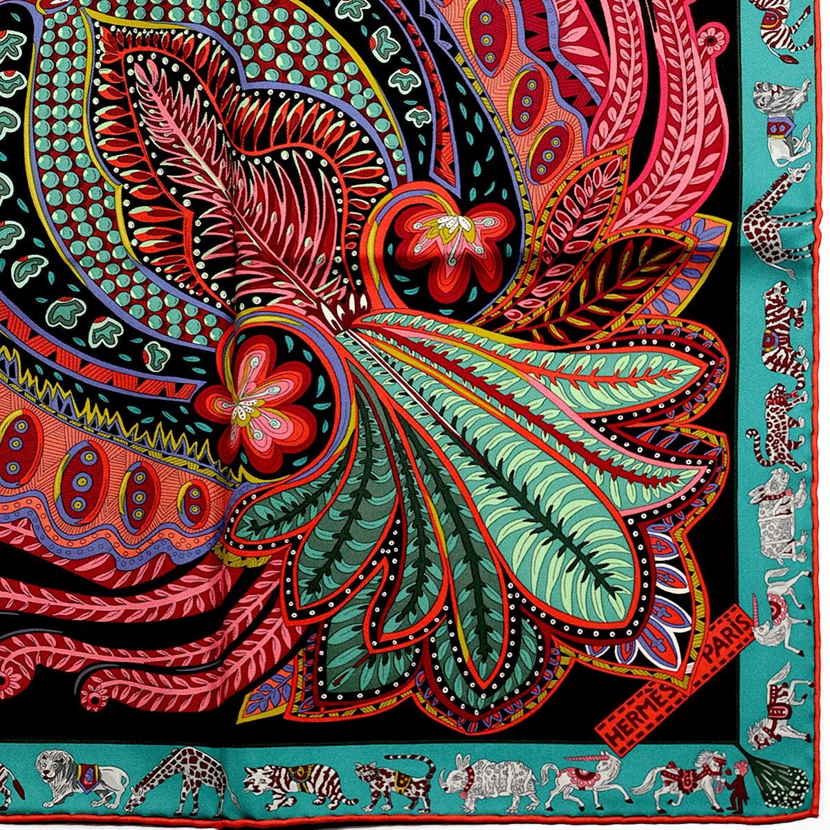 Hermes Scarf "Le Jardin de la Maharani" by Annie Faivre 90cm Silk | Carre Foulard