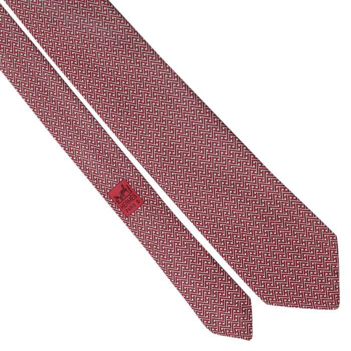 Hermes Men's Silk Tie Geometric Pattern 605735 | Necktie Cravate