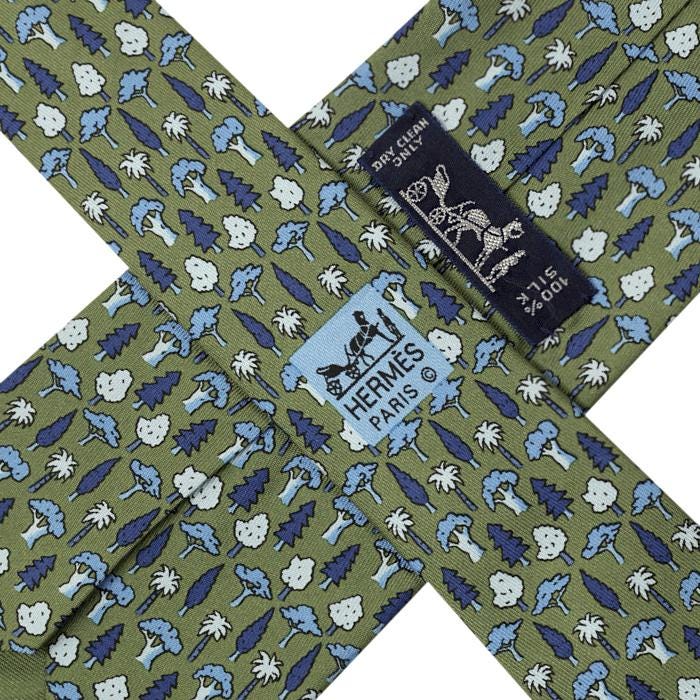 Hermes Men's Silk Tie Trees Pattern 7742 | Necktie Cravate