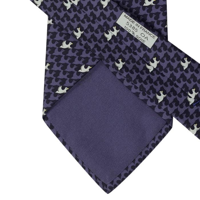 Hermes Men's Silk Tie Whimsical Ducks Pattern 5385 | Necktie Cravate