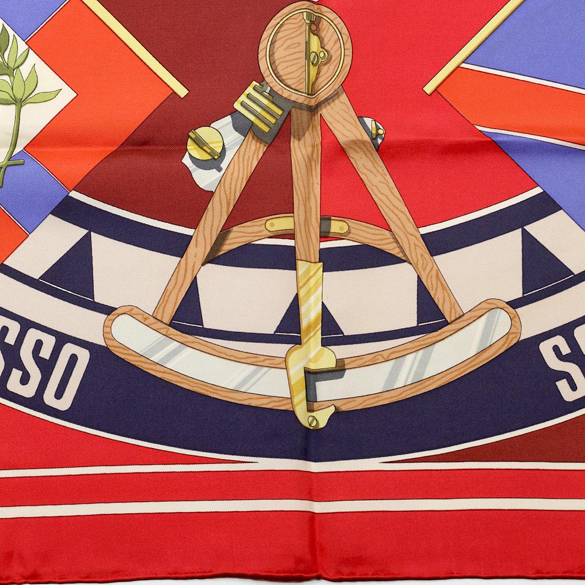 Hermes Scarf "Sextants" by Loic Dubigeon 90cm Silk | Carre Foulard