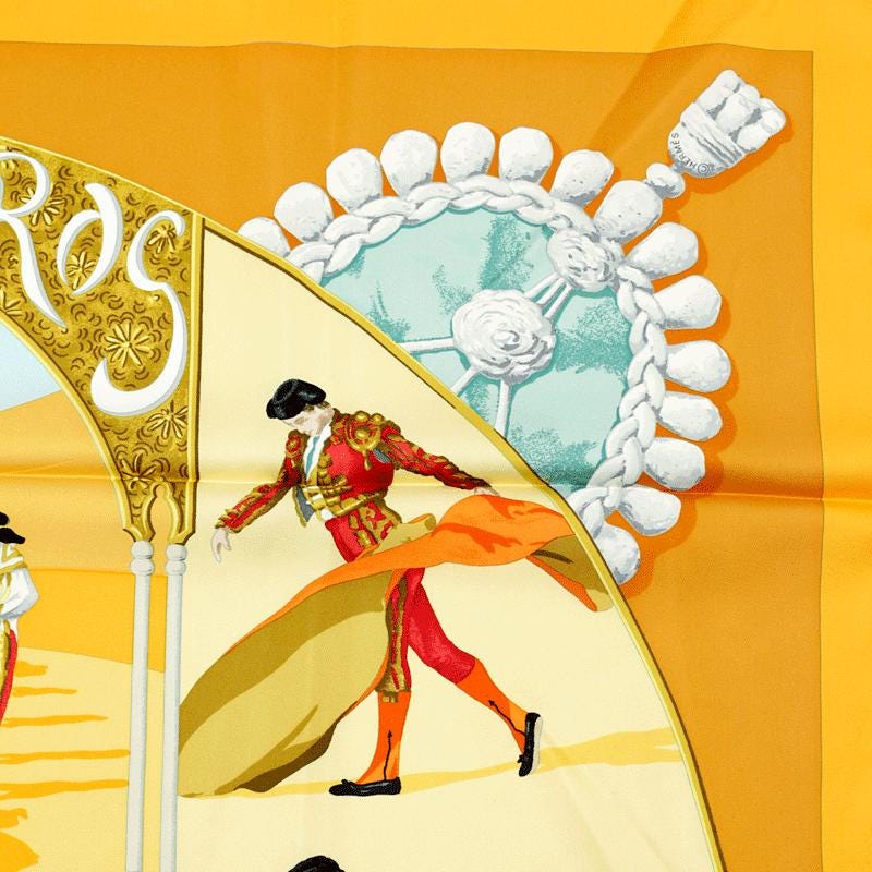 Hermes Scarf "Plaza de Toros" by Hubert de Watrigant 90cm Silk | Carre Foulard