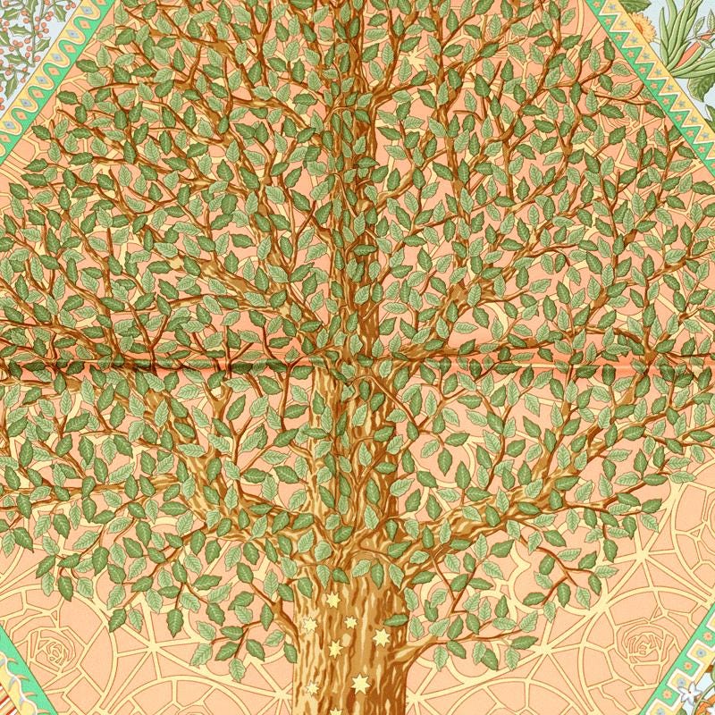 Hermes Scarf "Axis Mundi" by Christine Henry Vintage 90cm Silk | Foulard Carre