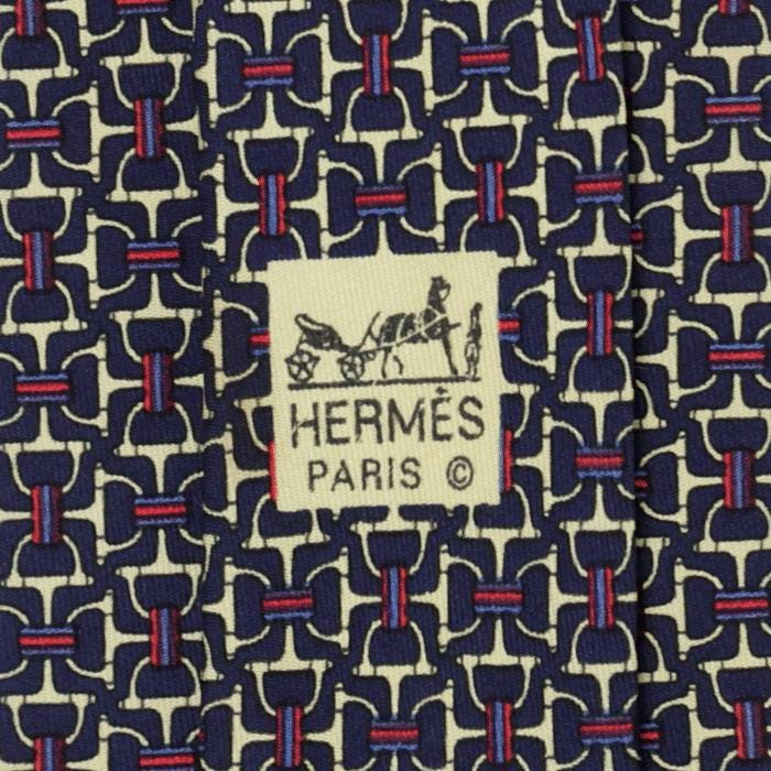 Hermes Men's Silk Tie Equestrian Geometric Pattern 7058 | Necktie Cravate