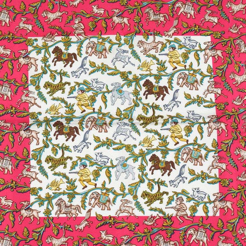 Hermes Scarf "Chasse en Inde" by Michel Duchene 90cm Silk | Carre Foulard