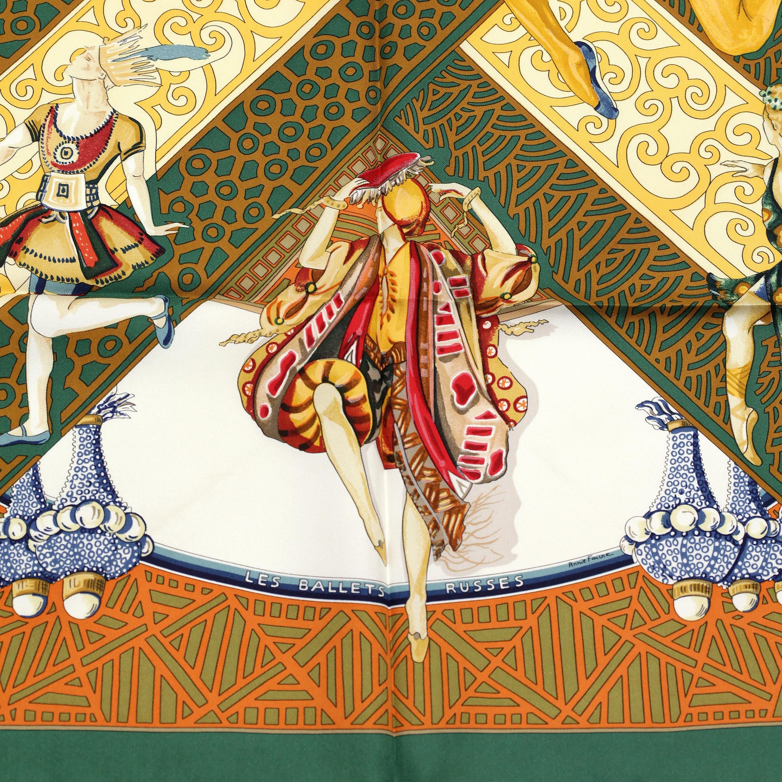 Hermes Scarf "Les Ballets Russes" by Annie Faivre 90cm Silk | Carre Foulard