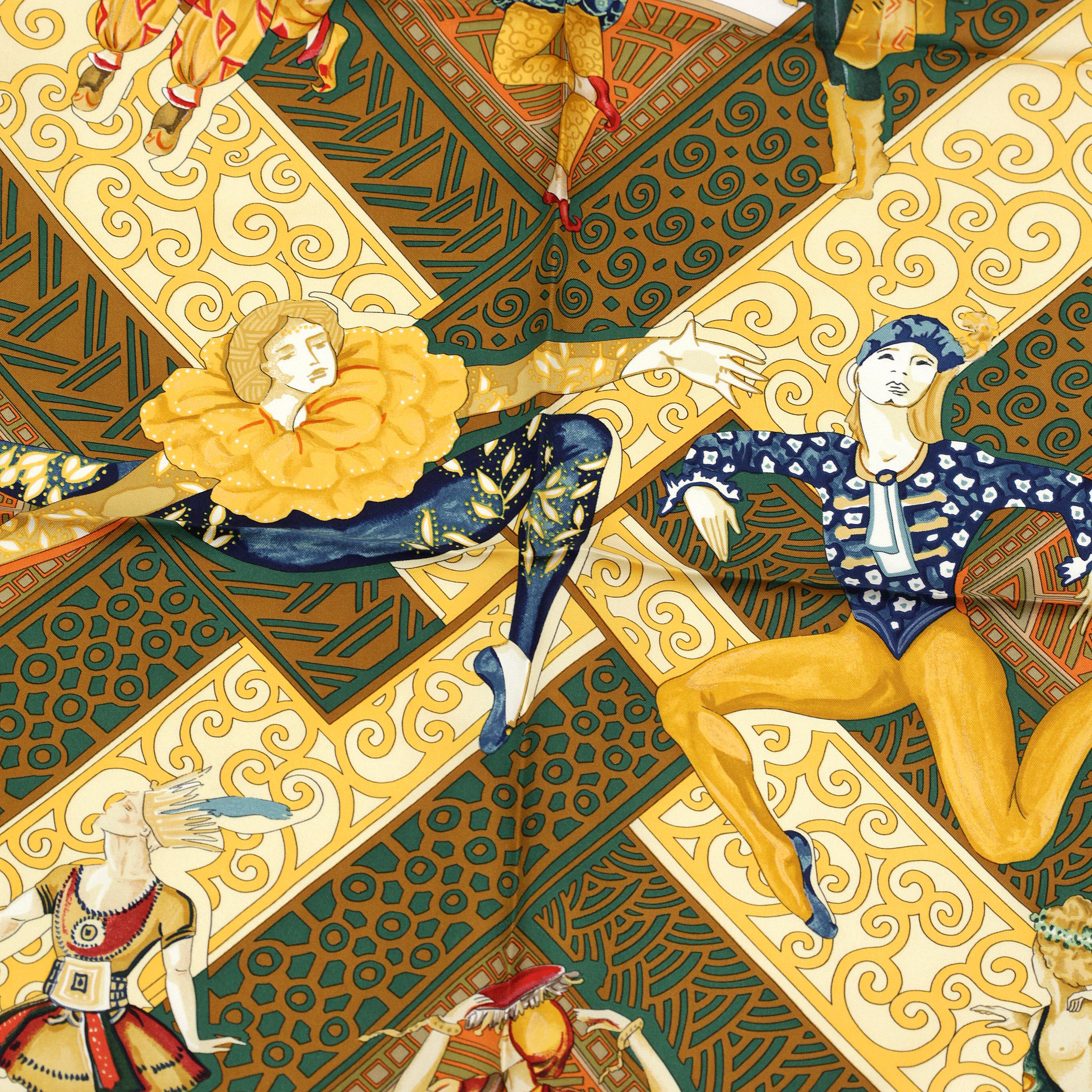 Hermes Scarf "Les Ballets Russes" by Annie Faivre 90cm Silk | Carre Foulard