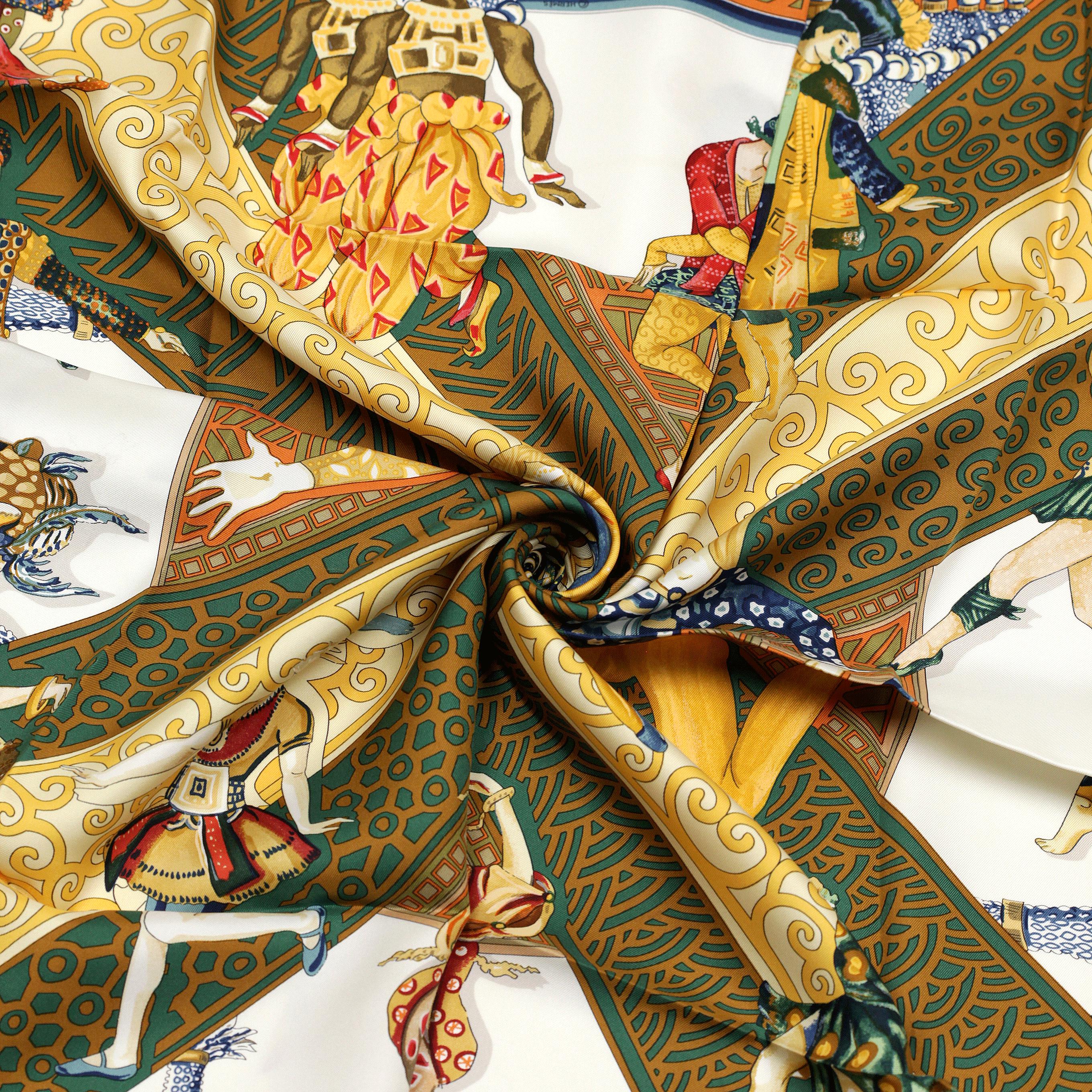 Hermes Scarf "Les Ballets Russes" by Annie Faivre 90cm Silk | Carre Foulard