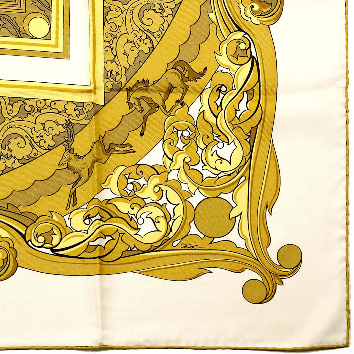 Hermes Scarf "Animaux Solaires" by Zoe Pauwels Vintage 90cm Silk | Carre Foulard