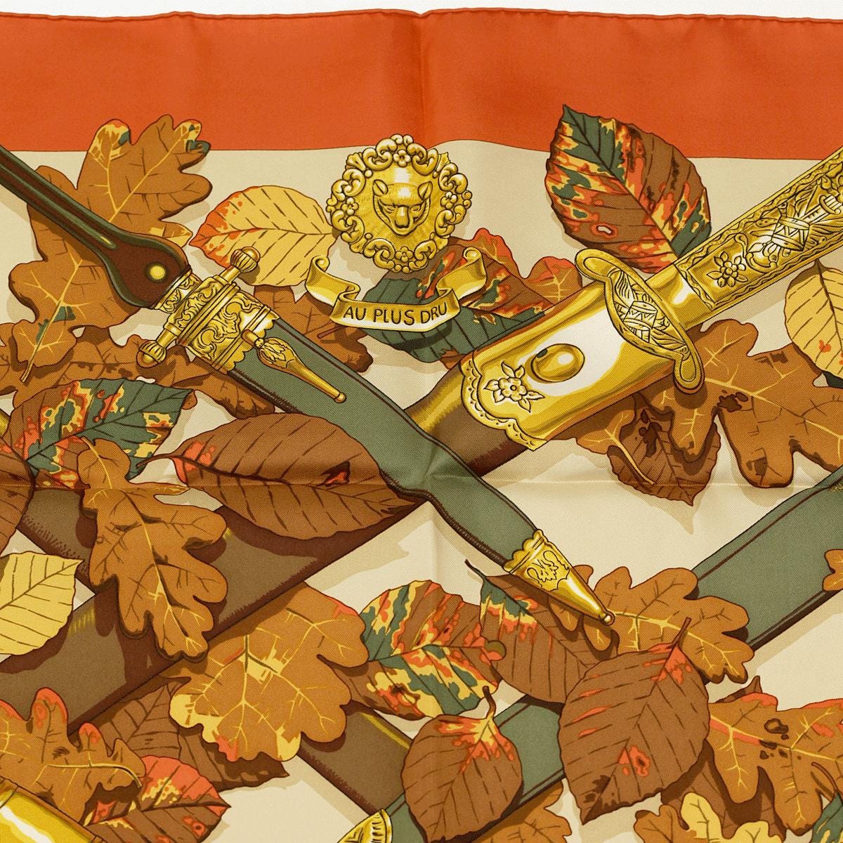 Hermes Scarf "Au Plus Dru" by Vladimir Rybaltchenko Vintage 90cm Silk | Carre Foulard