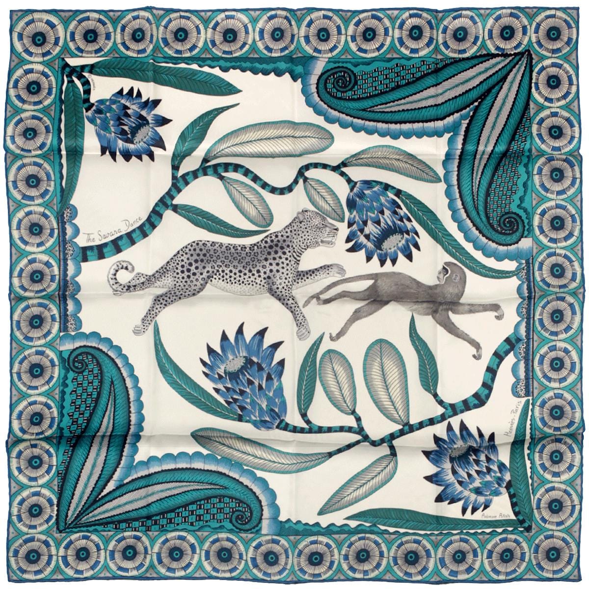 Hermes Scarf "Savana Dance" by Ardmore Artists 70cm Silk | Foulard Carre