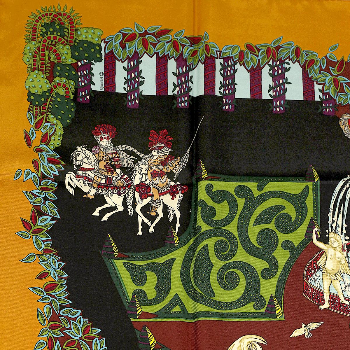 Hermes Scarf "Le Paradis du Roy" by Annie Faivre Vintage 90cm Silk | Carre Foulard