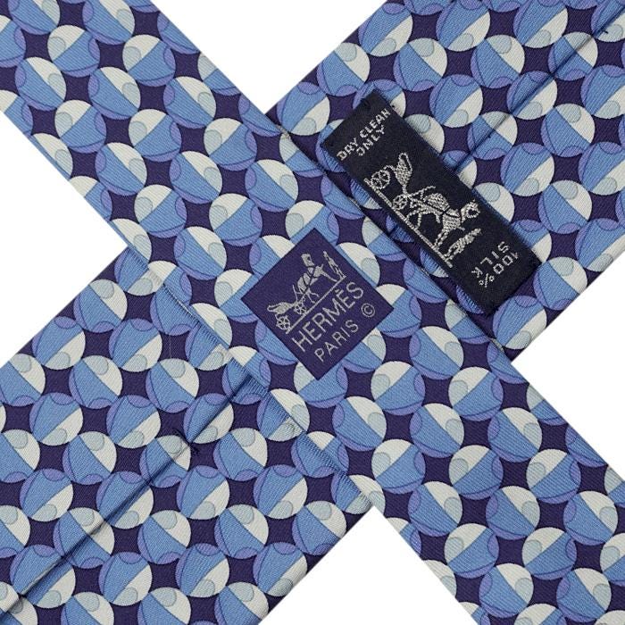 Hermes Men's Silk Tie Twillpop Geometric Pattern 5376