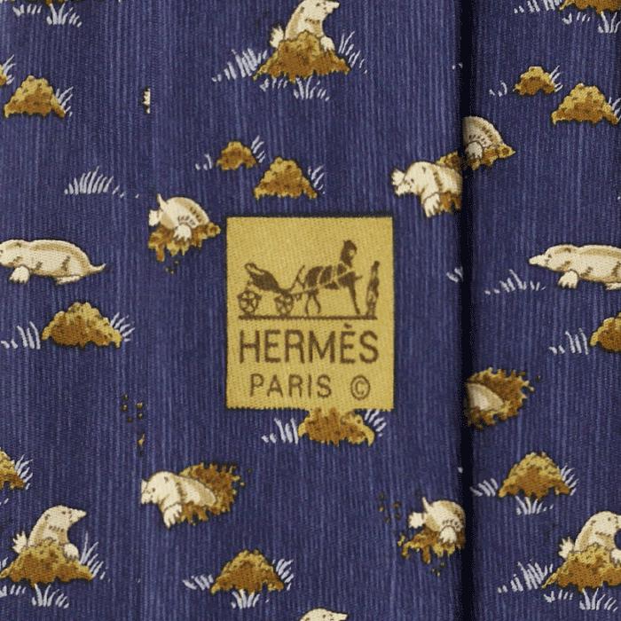 Hermes Men's Silk Tie Whimsical Moles Pattern 7794 | Necktie Cravate