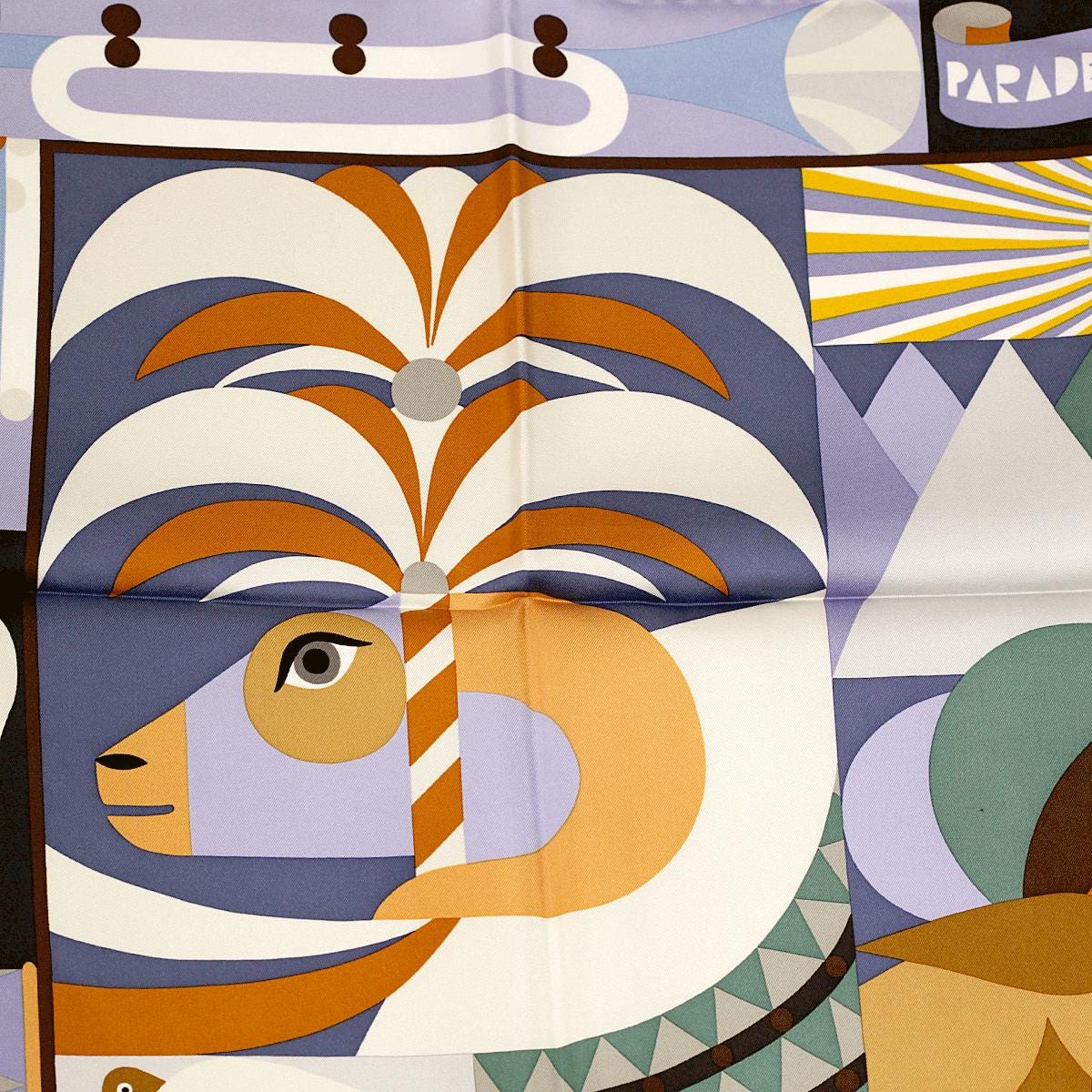 Hermes Scarf "Parade Fanfare" by Tong Ren 90cm Silk | Carre Foulard