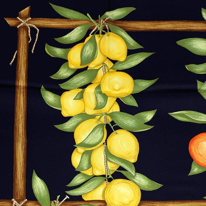 Hermes Scarf "Oranges et Citrons" by Madame la Torre 90cm Silk