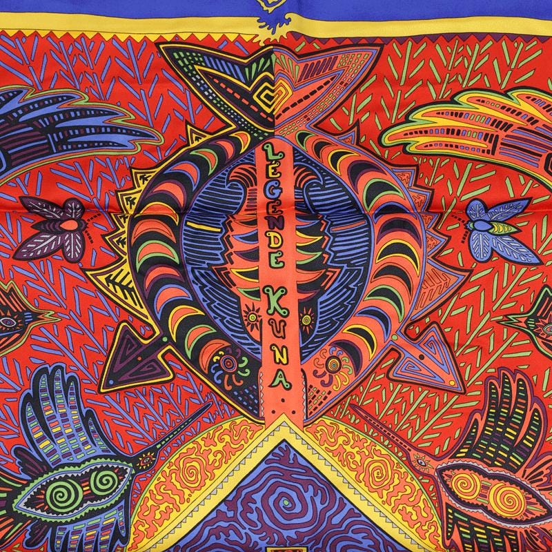Hermes Scarf "Legende Kuna Peuple de Panama" by Zoe Pauwels 90cm Silk | Foulard Carre