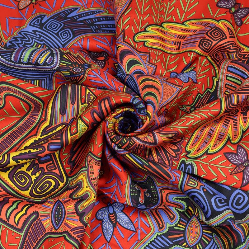 Hermes Scarf "Legende Kuna Peuple de Panama" by Zoe Pauwels 90cm Silk | Foulard Carre