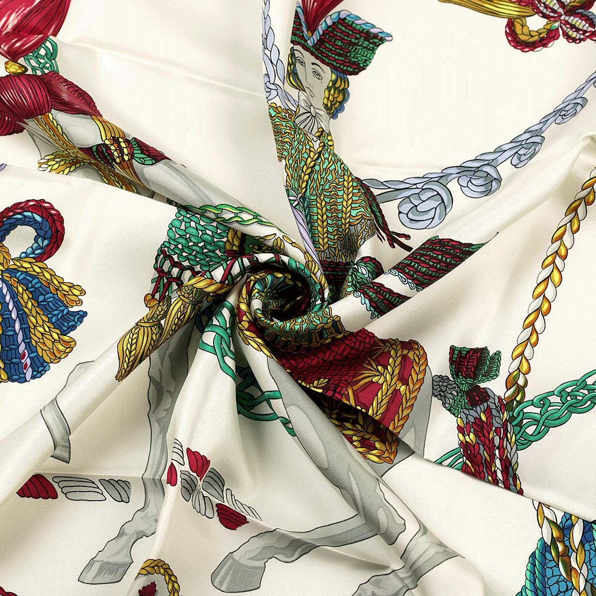Hermes Scarf "La Timbalier" by Francoise Heron 90cm Silk | Carre Foulard