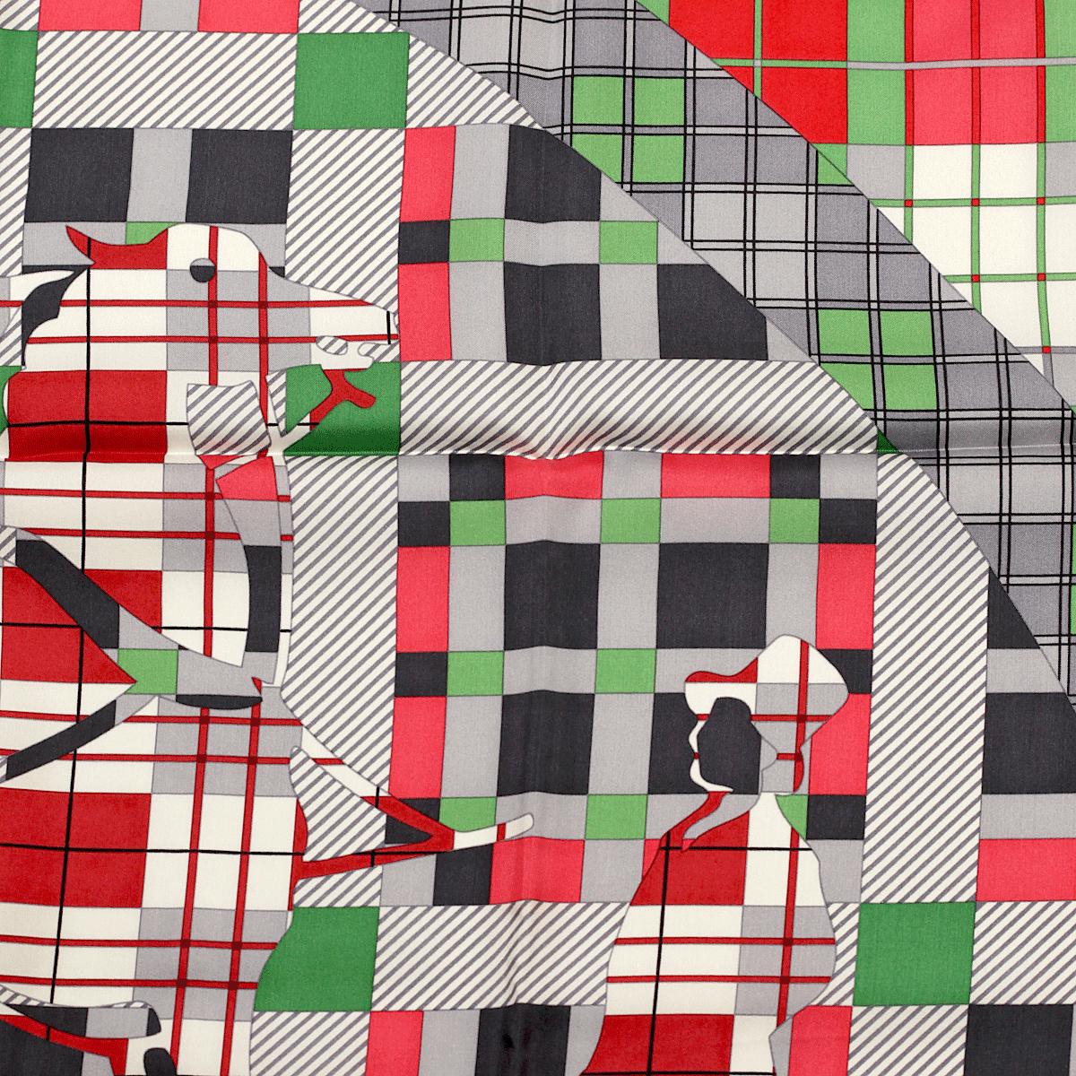 Hermes Scarf "Ex-Libris a Carreaux" by Anamorphee 140cm Silk | Carre Foulard