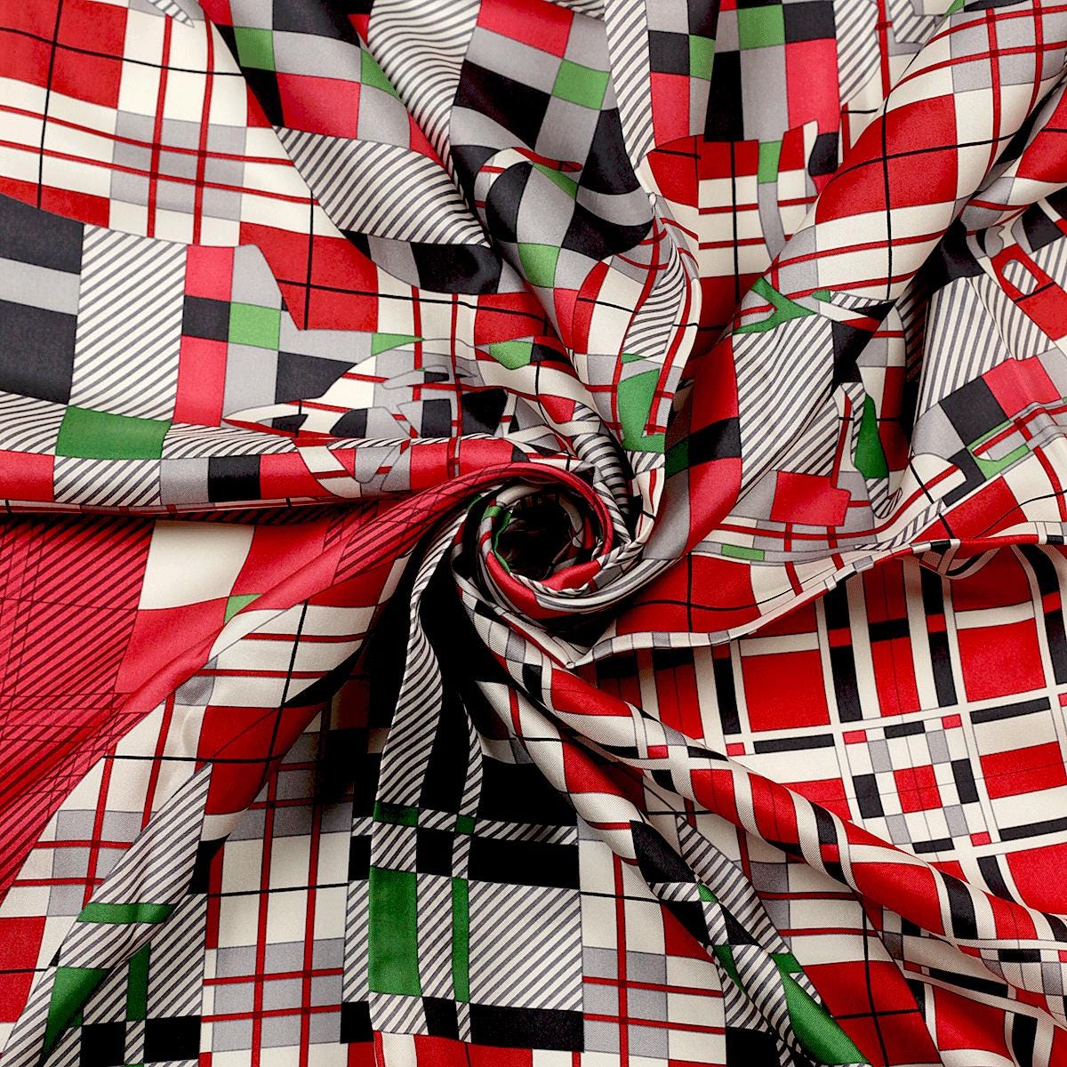 Hermes Scarf "Ex-Libris a Carreaux" by Anamorphee 140cm Silk | Carre Foulard