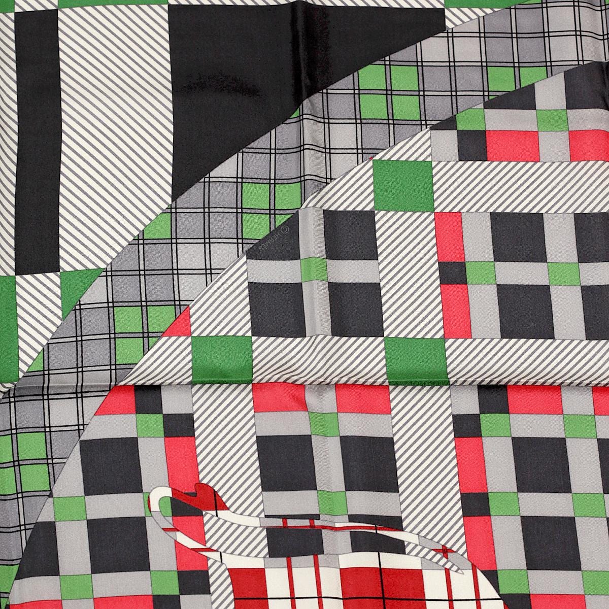 Hermes Scarf "Ex-Libris a Carreaux" by Anamorphee 140cm Silk | Carre Foulard