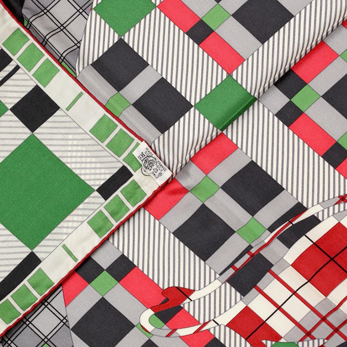 Hermes Scarf "Ex-Libris a Carreaux" by Anamorphee 140cm Silk | Carre Foulard