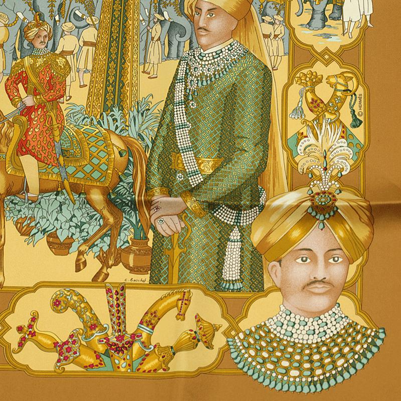 Hermes Scarf "Splendeur des Maharajas" by Catherine Baschet 90cm Silk | Foulard Carre