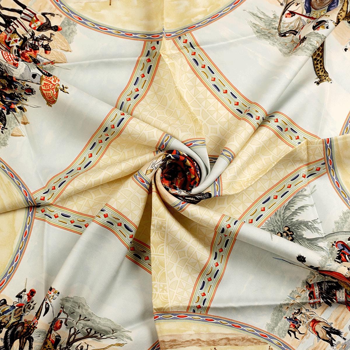 Hermes Scarf "Cavaliers Peuls" by Jean De Fougerolle Vintage 90cm Silk | Carre Foulard