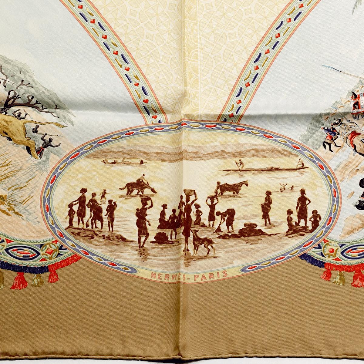 Hermes Scarf "Cavaliers Peuls" by Jean De Fougerolle Vintage 90cm Silk | Carre Foulard