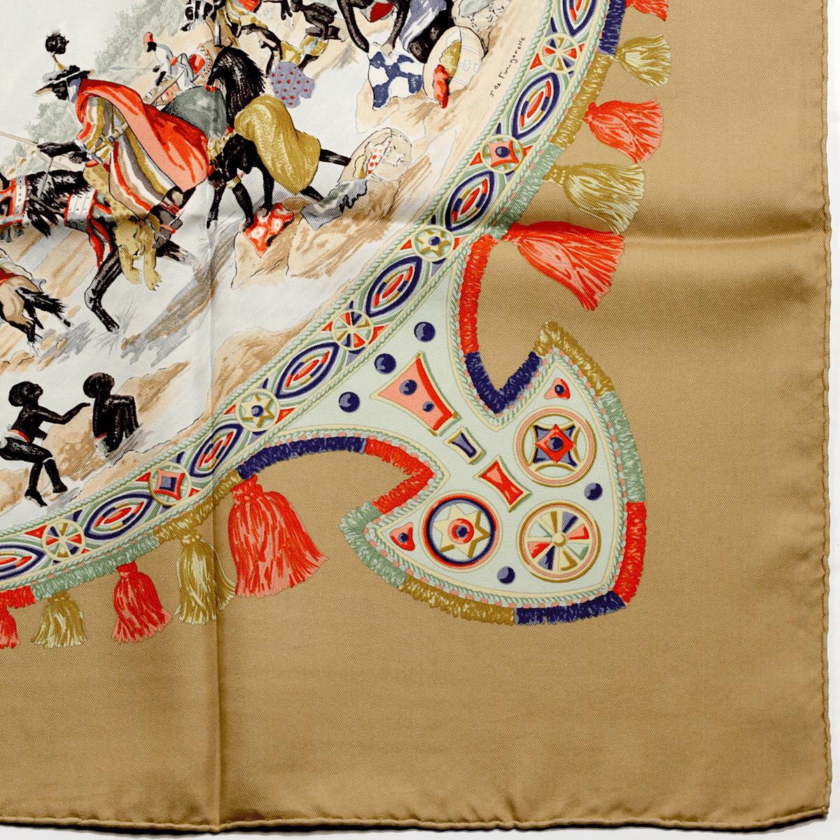 Hermes Scarf "Cavaliers Peuls" by Jean De Fougerolle Vintage 90cm Silk | Carre Foulard