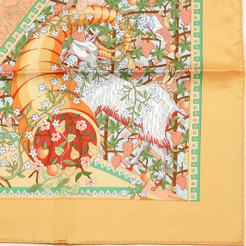 Hermes Scarf "Axis Mundi" by Christine Henry Vintage 90cm Silk | Foulard Carre