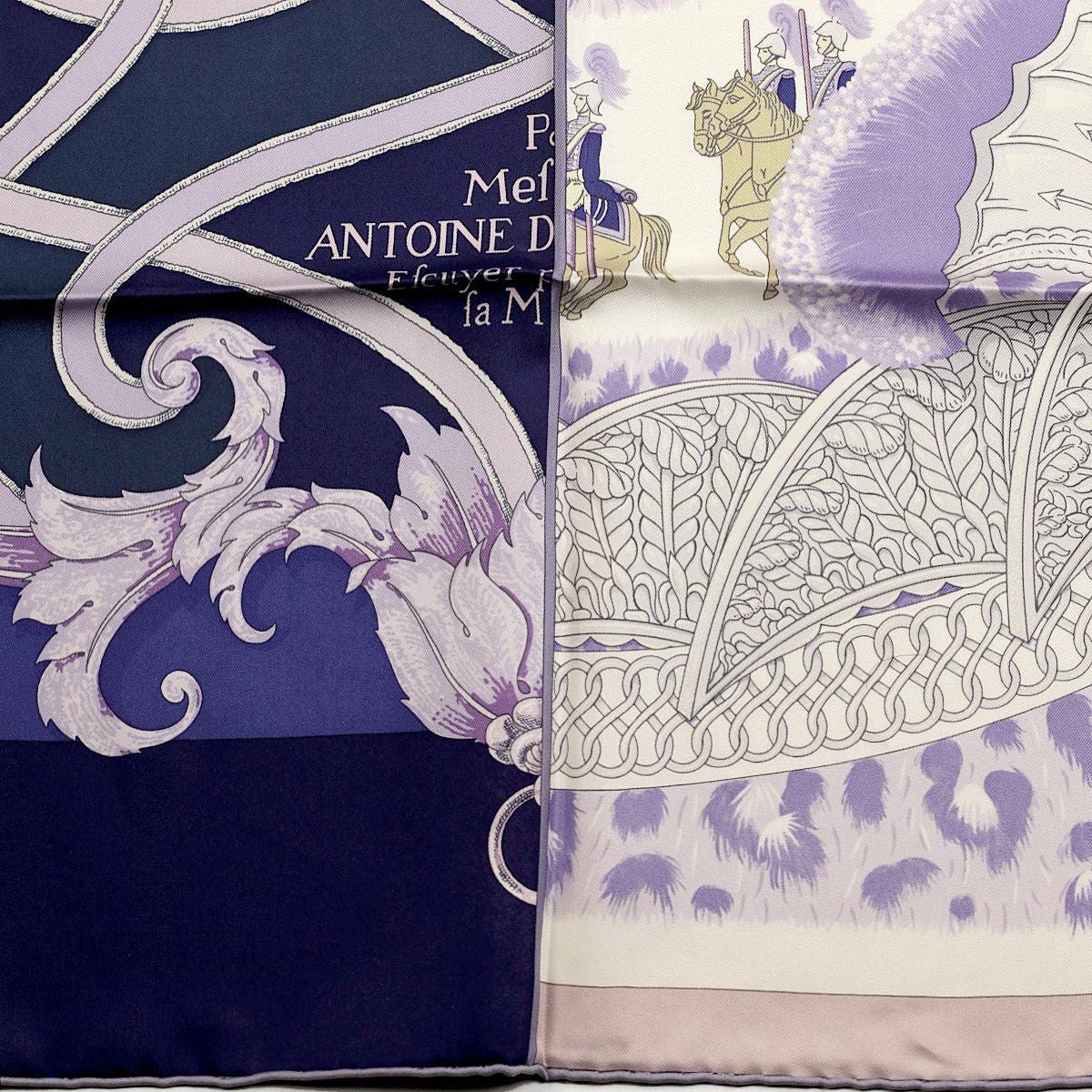 Hermes Scarf "Plumets du Roy" by Henri d'Origny and Julia Abadie 90cm Silk | Carre Foulard