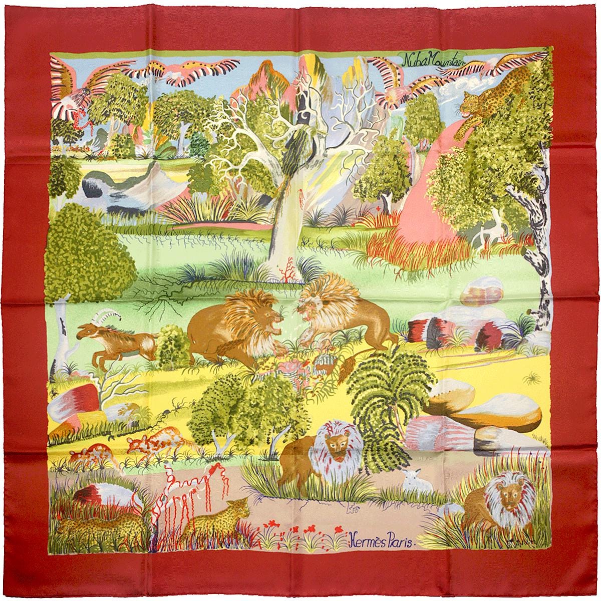 Hermes Scarf "Nuba Mountain" by Sefedin Kwumi 90cm Silk | Carre Foulard