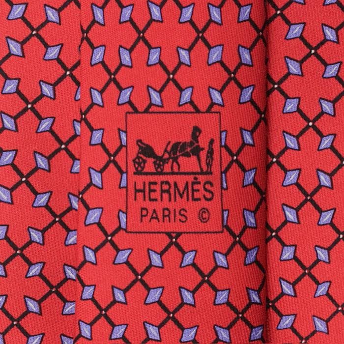 Hermes Men's Silk Tie Geometric Pattern 5060 | Necktie Cravate