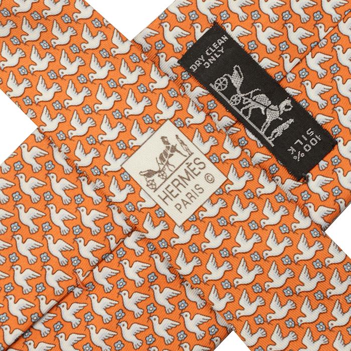Hermes Men's Silk Tie Doves Pattern 5568 | Necktie Cravate