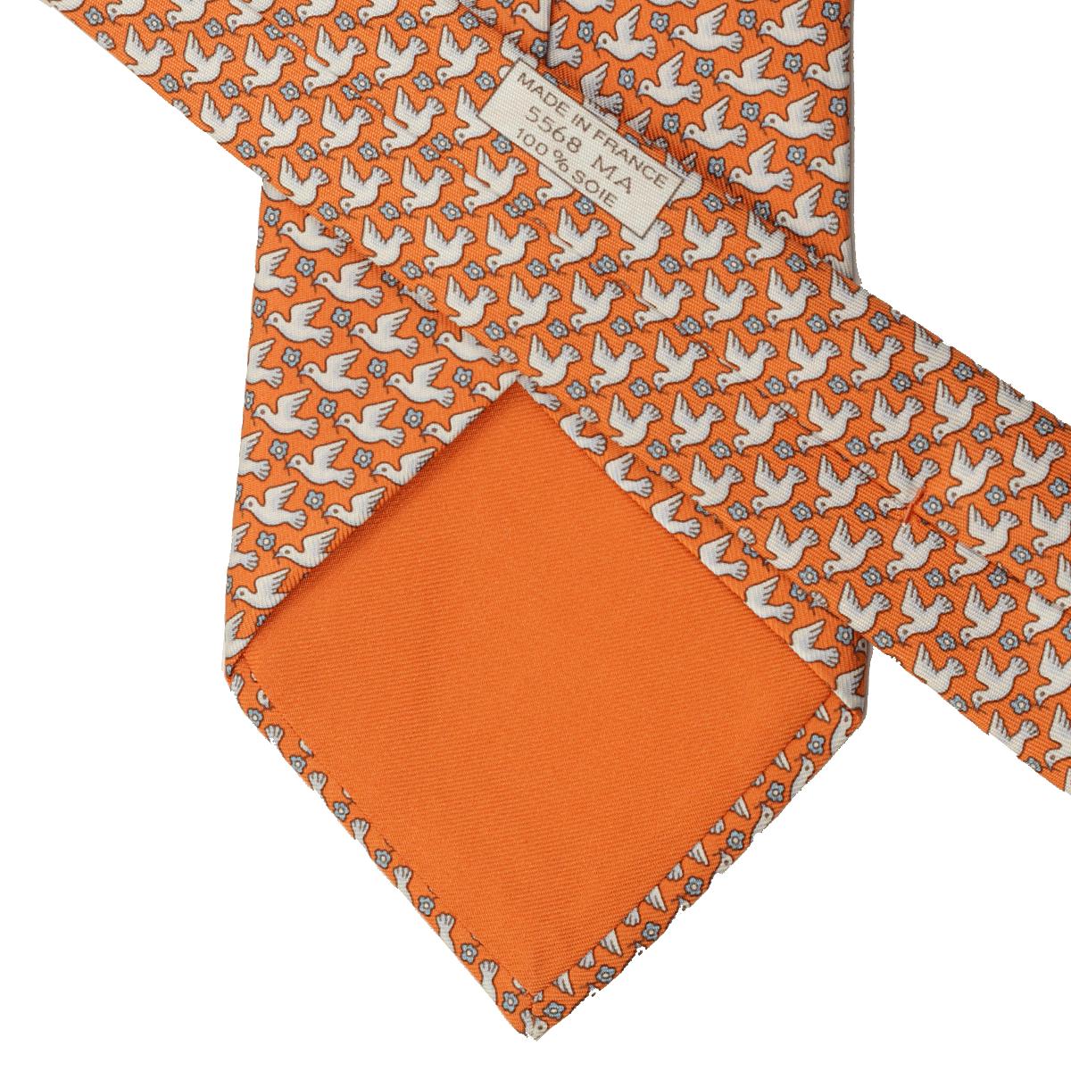 Hermes Men's Silk Tie Doves Pattern 5568 | Necktie Cravate