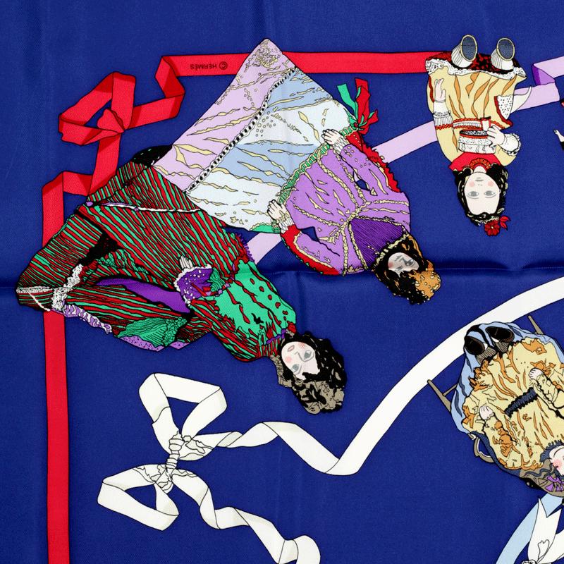 Hermes Scarf "Hello Dolly" by Loic Dubigeon 90cm Silk | Carre Foulard